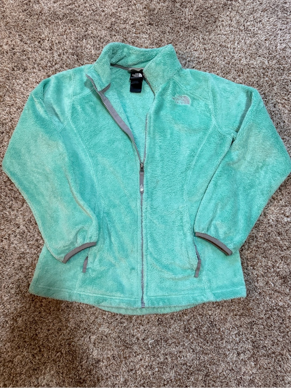 The North Face Girls' Mint Green Plush Fleece Jacket